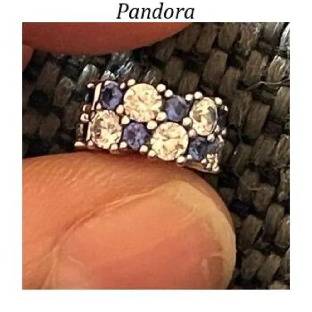 Pandora Clear & Blue Sparkling Clip Charm